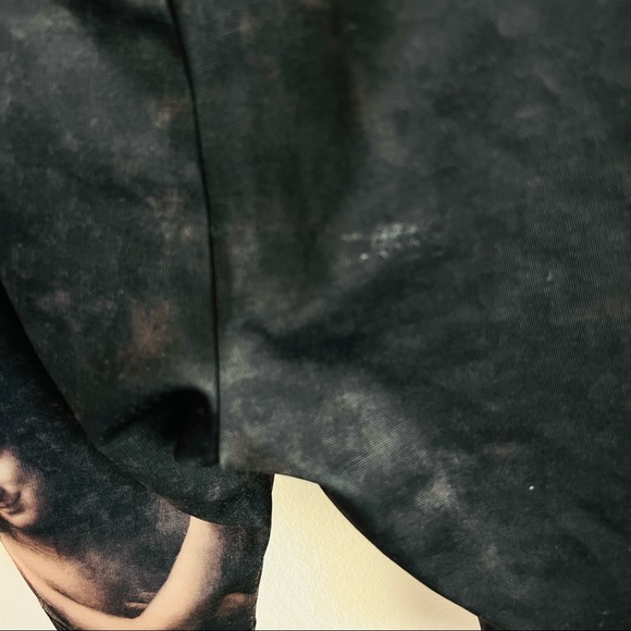 Dolls Kill Velvet Maroon Renaissance Angel Painting Corset & Biker Short Set - Picture 7 of 7